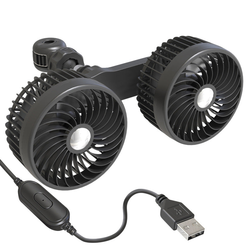 Dual Head Mini Usb Car Fan