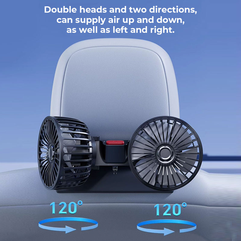 Dual Head Mini Usb Car Fan