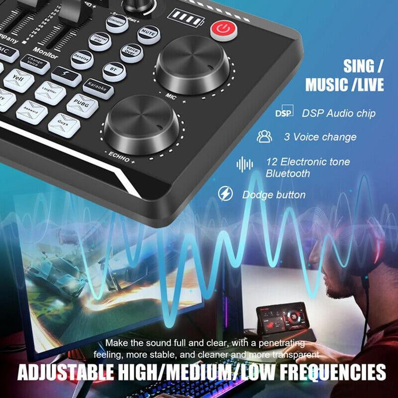 Live Sound Card with DJ Mixer Effects & Voice Changer