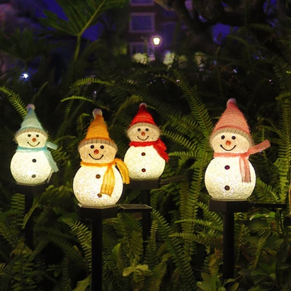 Super Cute Waterproof Solar Snowman Lamp