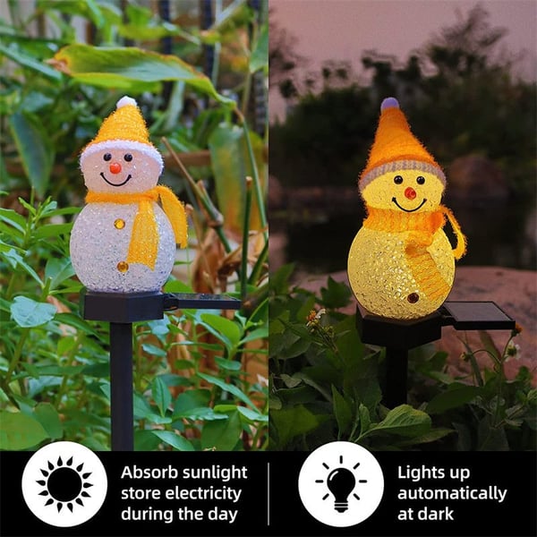 Super Cute Waterproof Solar Snowman Lamp