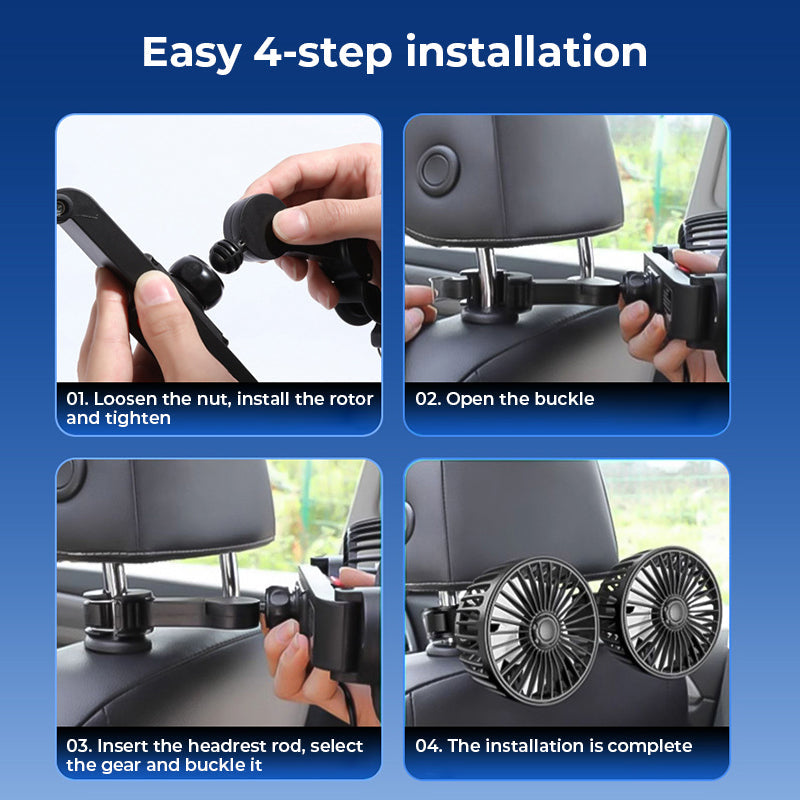 Dual Head Mini Usb Car Fan