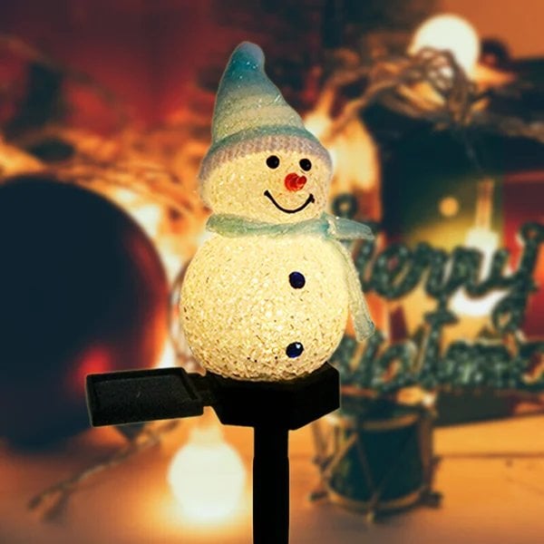 Super Cute Waterproof Solar Snowman Lamp