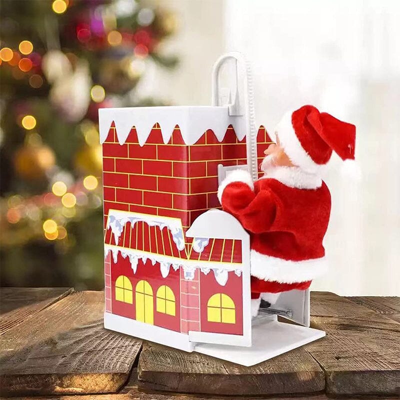 🎅Electric Chimney Climbing Santa Claus Musical Toys🎄