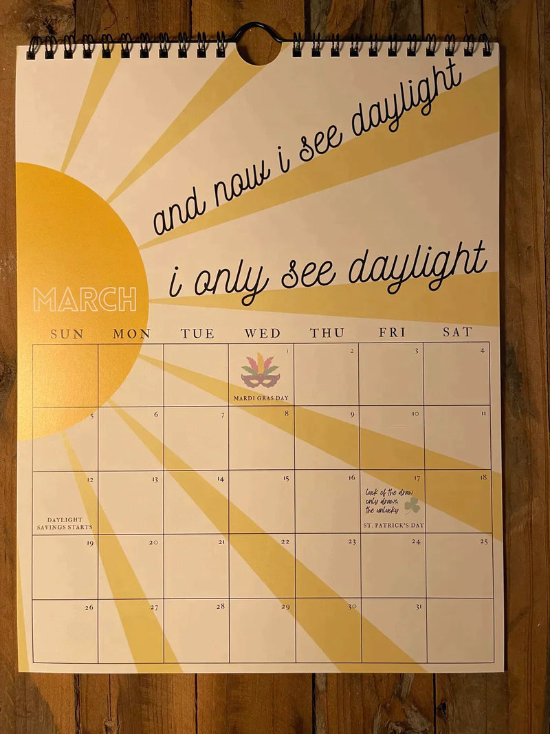 TS Lyrics Calendar