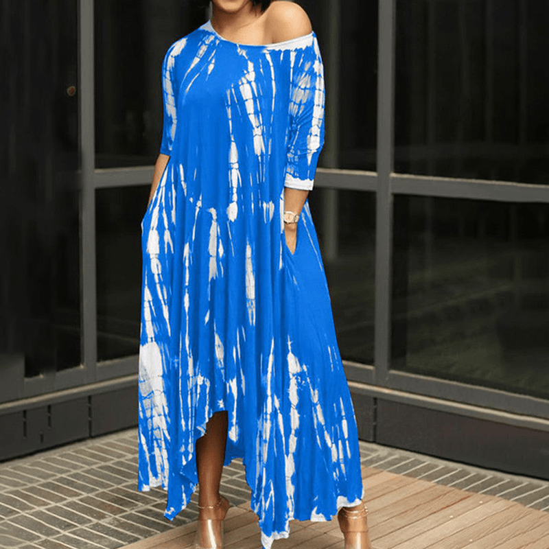 Tie Dye Print Irregular Dress