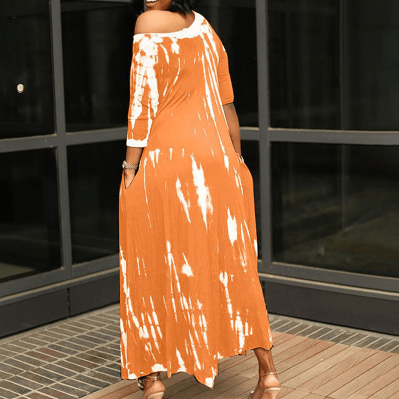 Tie Dye Print Irregular Dress