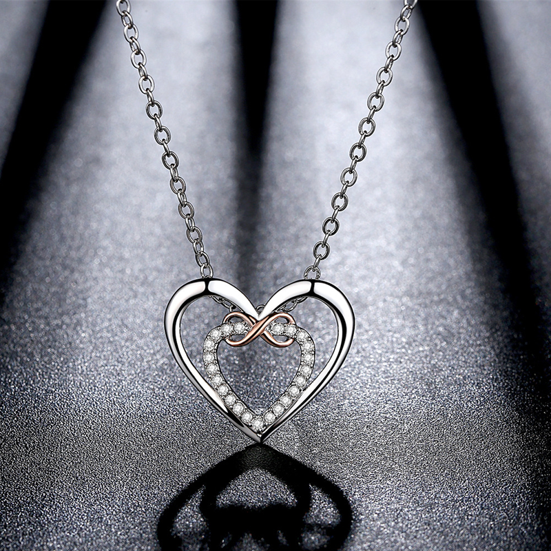 Two Hearts Infinity Necklace(Card Included)