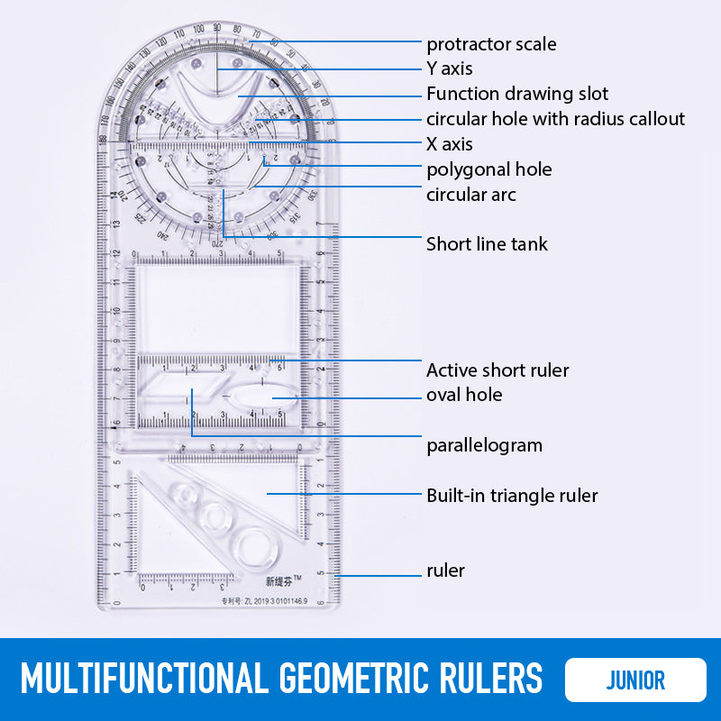 Multifunctional Student Math Ruler