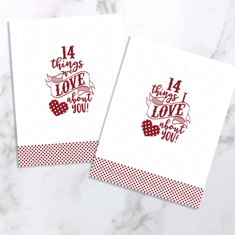 Valentine's Scratch Off Advent "14 things I or WE love about you!"