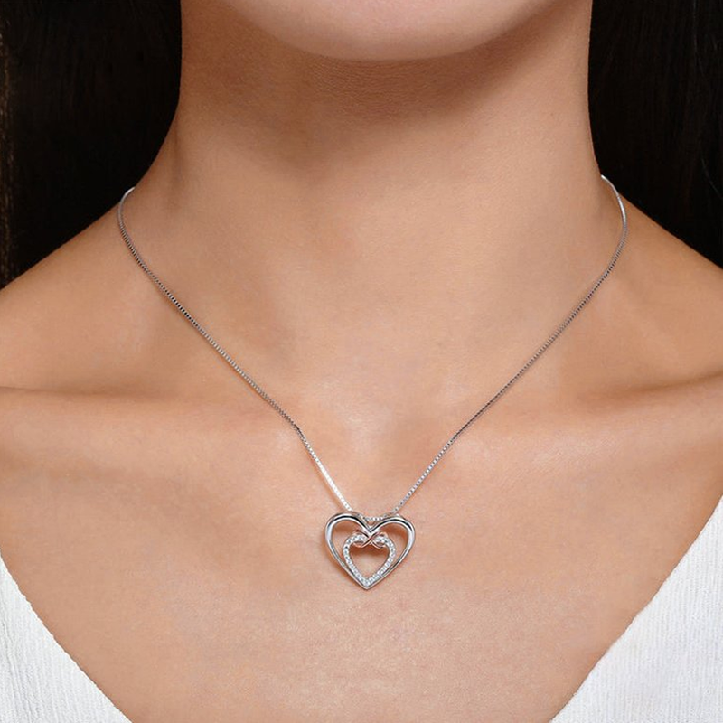 Two Hearts Infinity Necklace(Card Included)