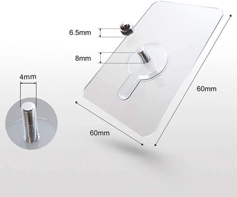 Self Adhesive Nails Wall Mount Non-Trace Screw Hook Stickers (10pcs)