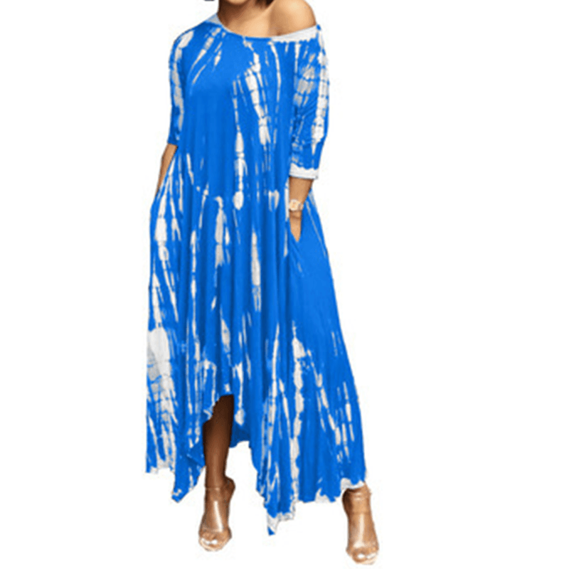 Tie Dye Print Irregular Dress