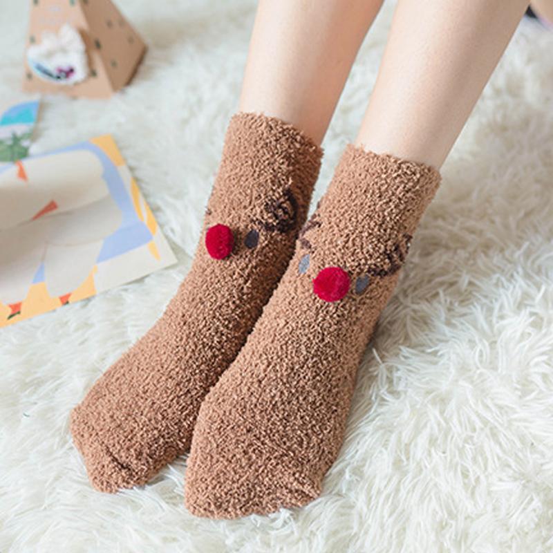 Christmas-themed Coral Fleece Soft Warm Socks