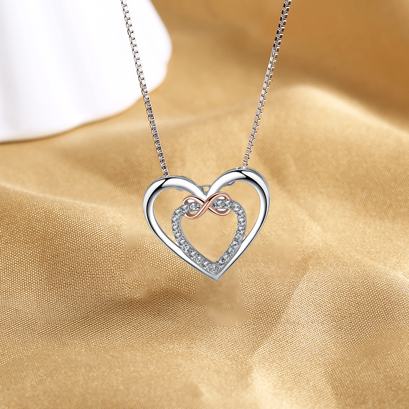 Two Hearts Infinity Necklace(Card Included)