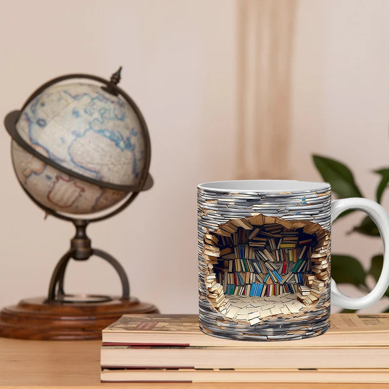 3D Bookshelves Hole In A Wall Mug