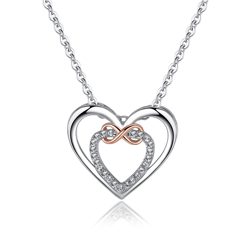 Two Hearts Infinity Necklace(Card Included)