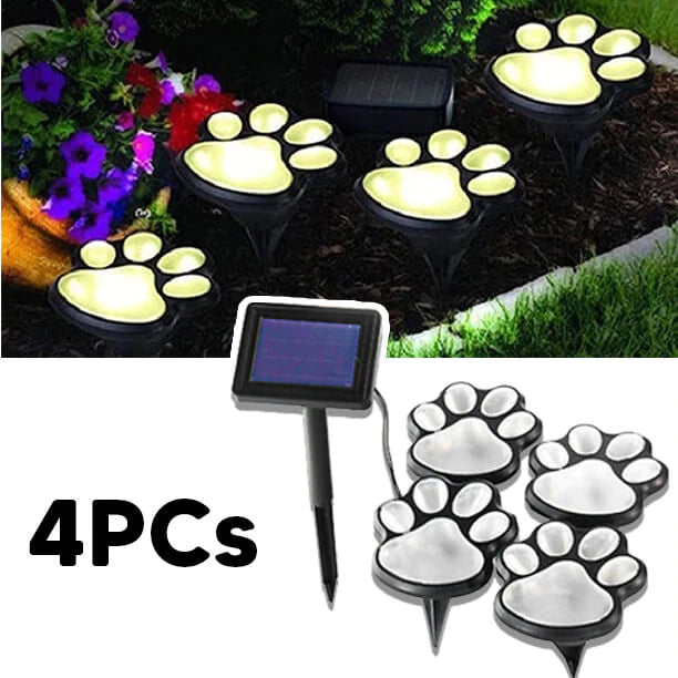 Solar-Powered Paw Print Lights Garden Lantern