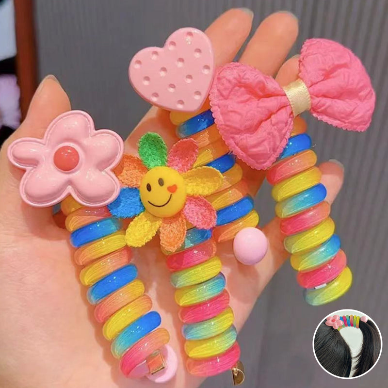 Colorful Telephone Wire Hair Bands for Kids